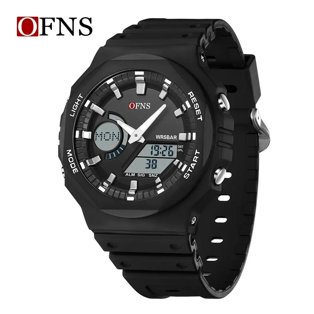 O'Fani Black Waterproof Crossbody Watch with Dual Display - Image 8
