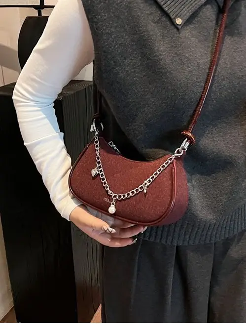 Women Crossbody Bag Brown Chain Strap 2026 Trendy - Image 5