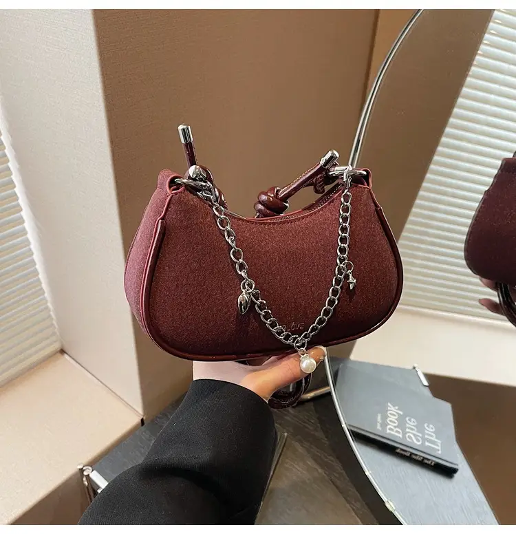 Women Crossbody Bag Brown Chain Strap 2026 Trendy - Image 3
