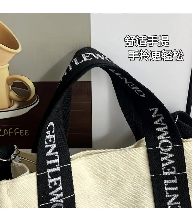 Thai Canvas Shoulder Bag Black White 2024 — feature 10