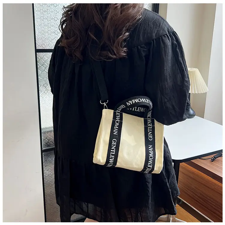 Thai Canvas Shoulder Bag Black White 2024 — feature 18