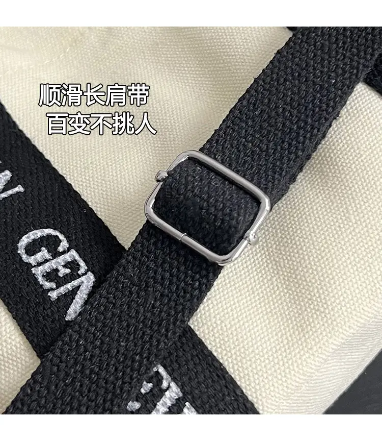 Thai Canvas Shoulder Bag Black White 2024 — feature 8