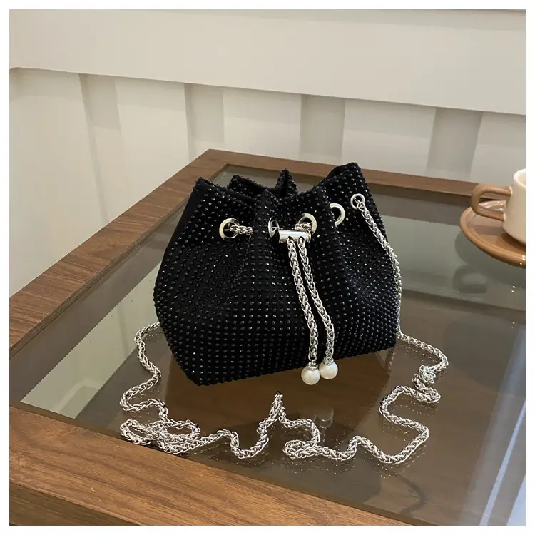 Black PU Drawstring Bucket Bag for Women — feature 10