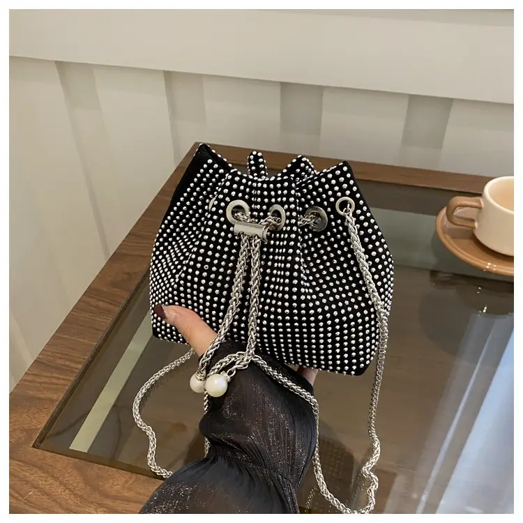 Black PU Drawstring Bucket Bag for Women — feature 11