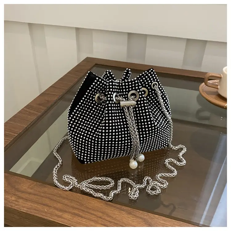 Black PU Drawstring Bucket Bag for Women — feature 12
