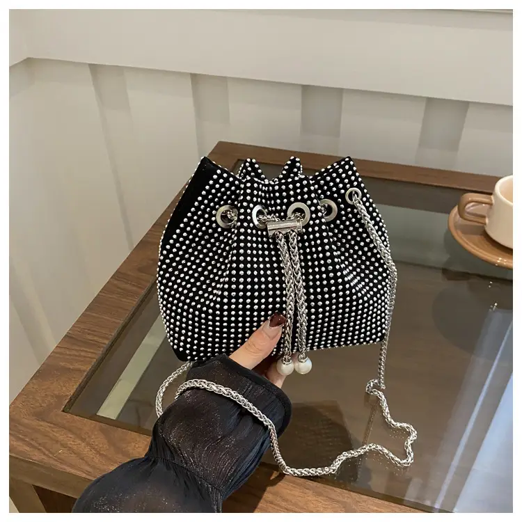 Black PU Drawstring Bucket Bag for Women — feature 13