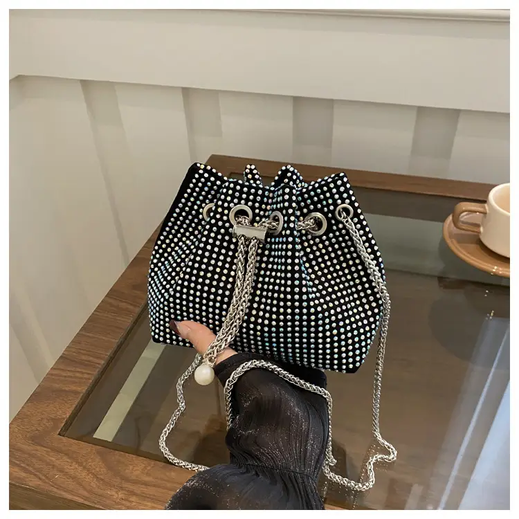 Black PU Drawstring Bucket Bag for Women — feature 14