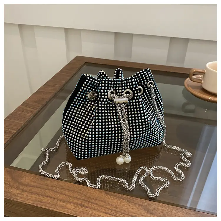 Black PU Drawstring Bucket Bag for Women — feature 16