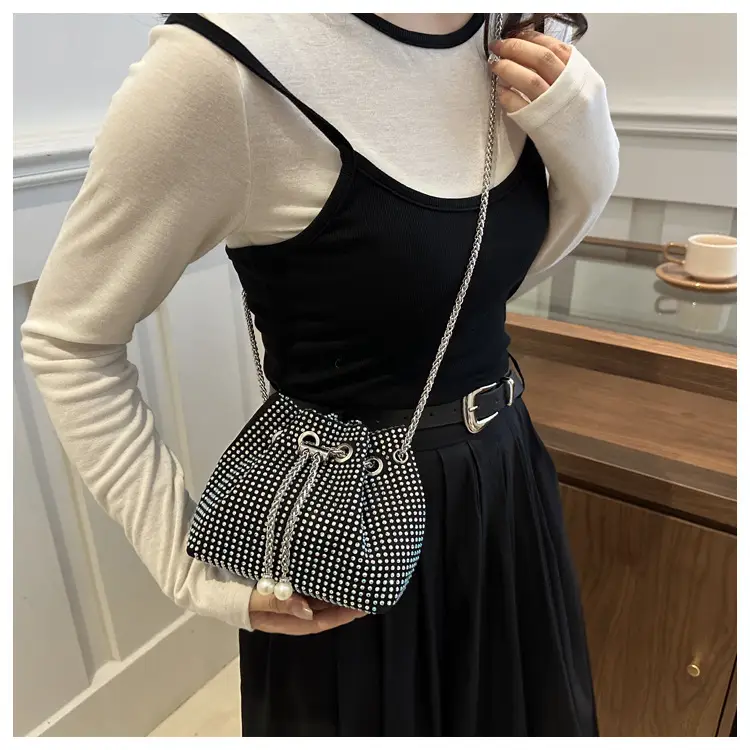 Black PU Drawstring Bucket Bag for Women — feature 23