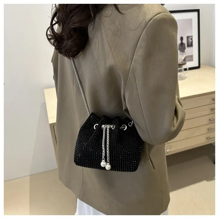 Black PU Drawstring Bucket Bag for Women — feature 26