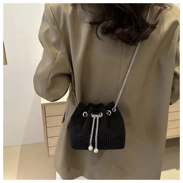 Black PU Drawstring Bucket Bag for Women — feature 28