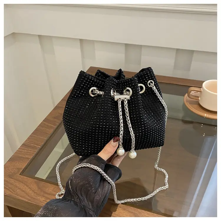 Black PU Drawstring Bucket Bag for Women — feature 9