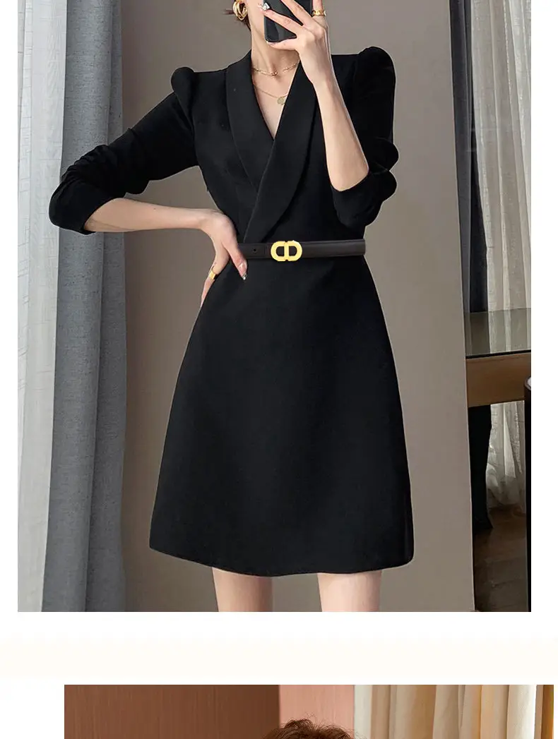 Women's Leather Belt with Gold Logo for Suits Coats — feature 6
