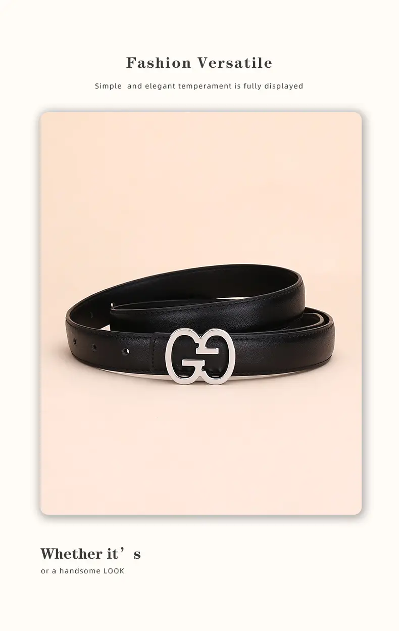 Bright Gold G Logo Belt for Women Genuine Leather — feature 16