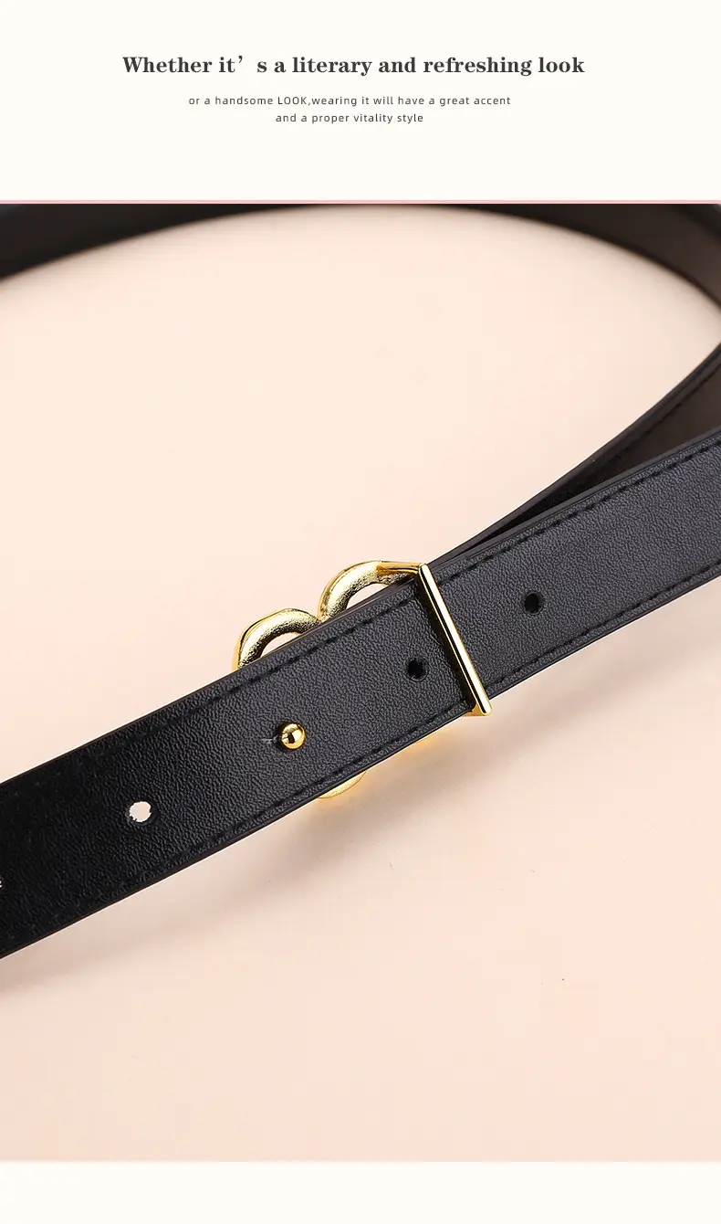 Bright Gold G Logo Belt for Women Genuine Leather — feature 19