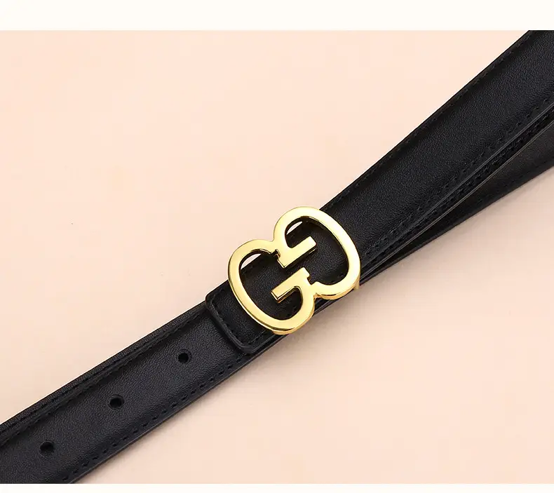 Bright Gold G Logo Belt for Women Genuine Leather — feature 21
