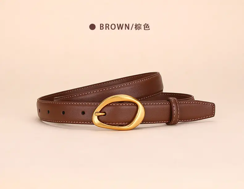 Women Rose-Inspired Black Leather Belt with Gold Buckle — feature 12