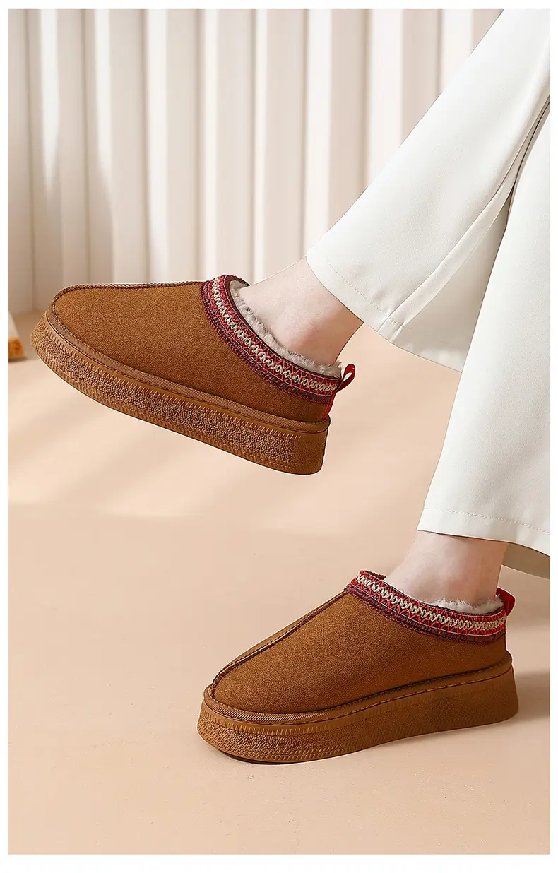 Autumn and Winter Thick-Soled Cotton Slippers for Women, Indoor Home Use, Warm, Non-Slip, Closed Heel, Fleece-Lined, Wholesale, Comfortable — feature 8