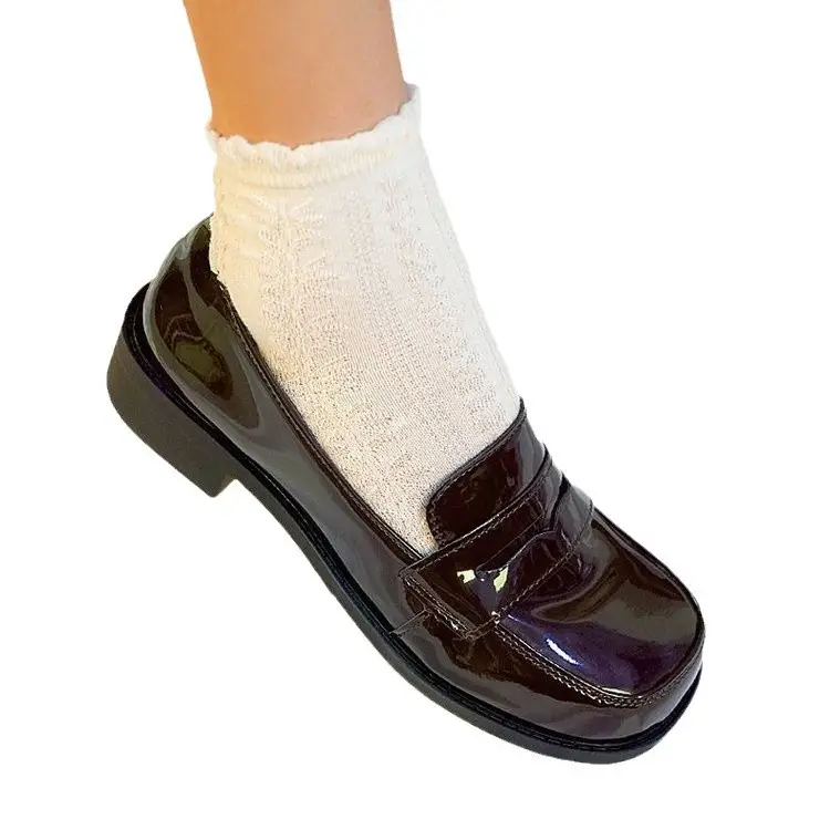 High-value Original Uniform Shoes Round-toe Patent Leather Jk Campus Small Leather Shoes Japanese Shallow Mouth Single-layer Shoes Flat Heel Leather Shoes for Children - Image 7