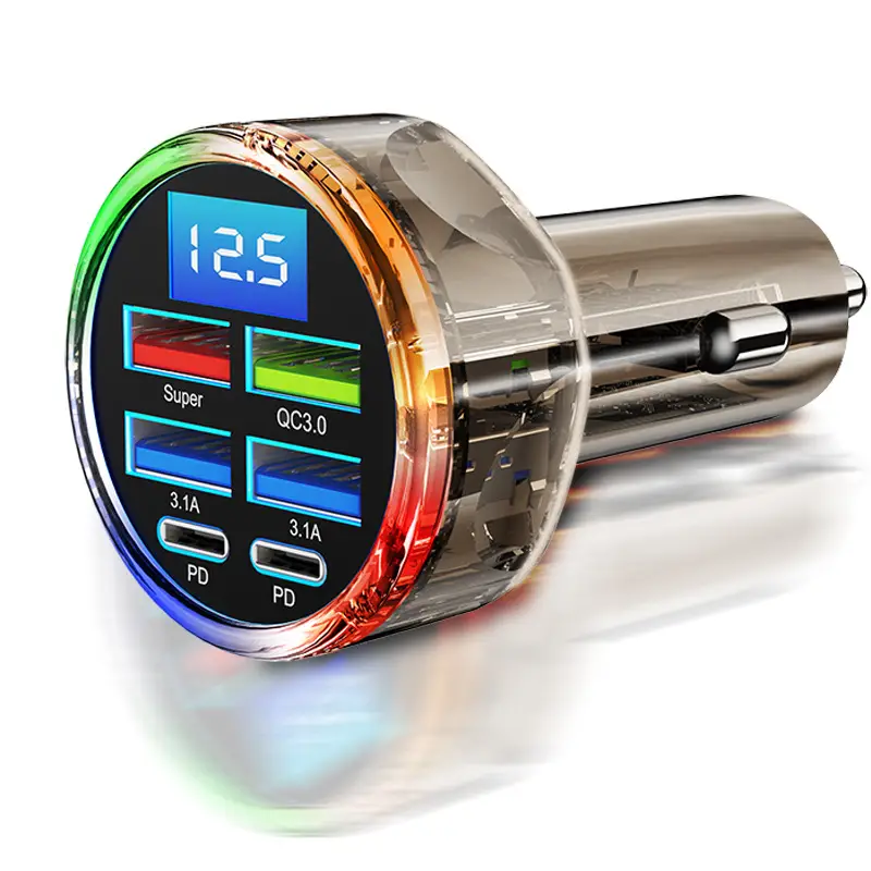 6-in-1 Super Fast Charging Car Charger 66W Smart - Image 8