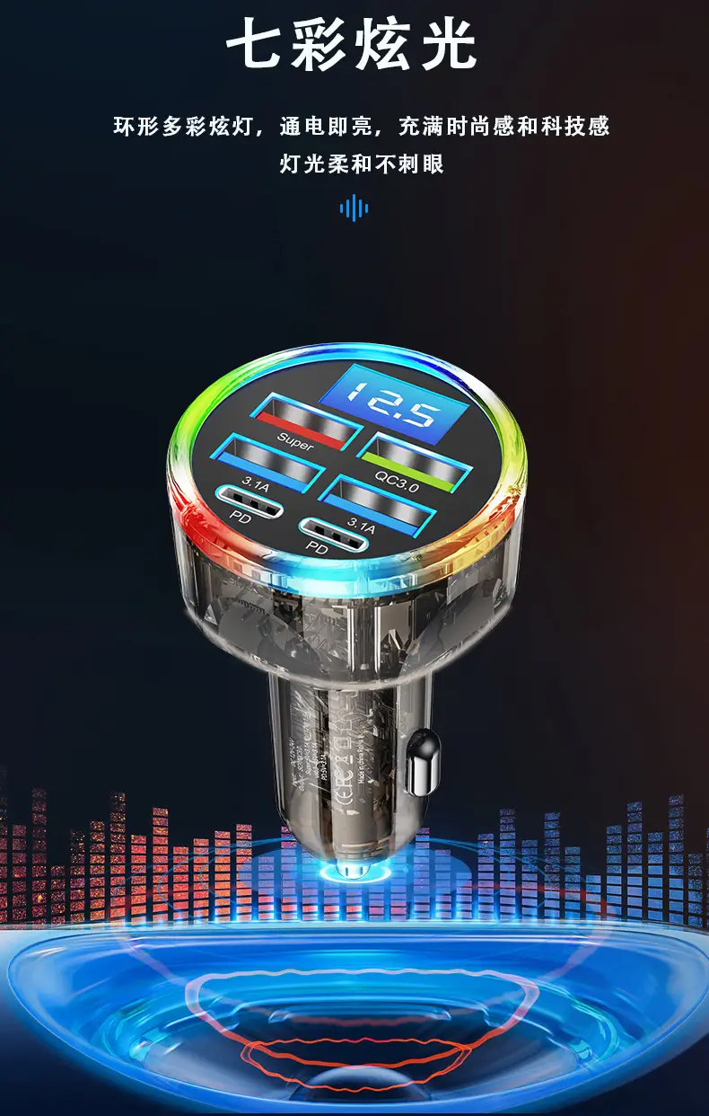 6-in-1 Super Fast Charging Car Charger 66W Smart — feature 3