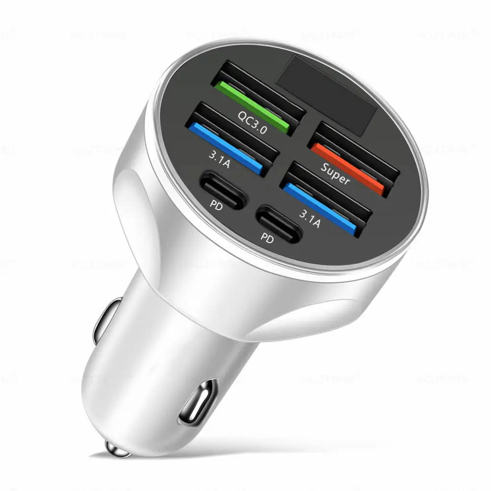 6-in-1 Super Fast Charging Car Charger 66W Smart - Image 2