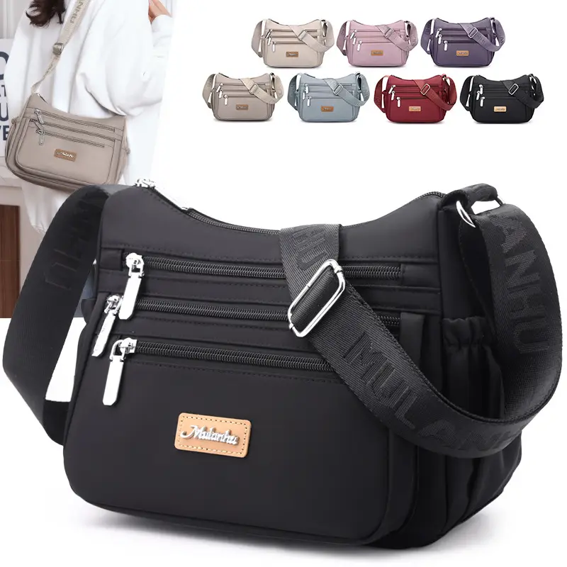 Women's 2024 Crossbody Bag Beige Canvas Casual Commuter - Image 9