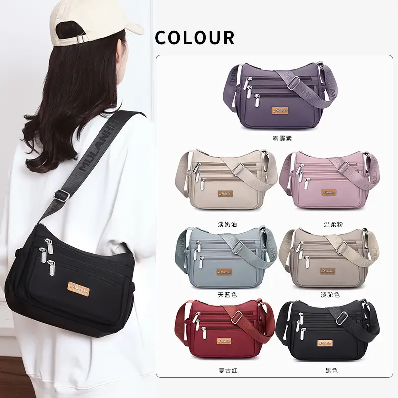 Women's 2024 Crossbody Bag Beige Canvas Casual Commuter - Image 10
