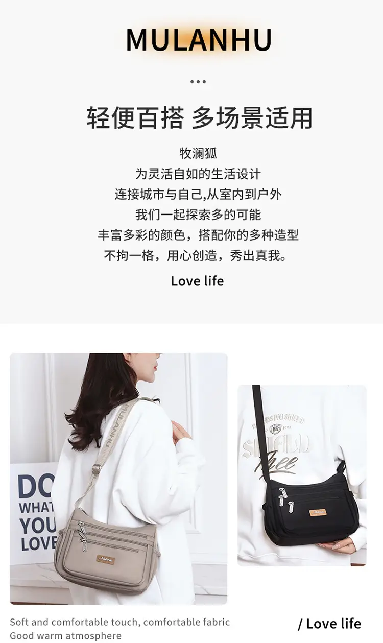 Women's 2024 Crossbody Bag Beige Canvas Casual Commuter — feature 4