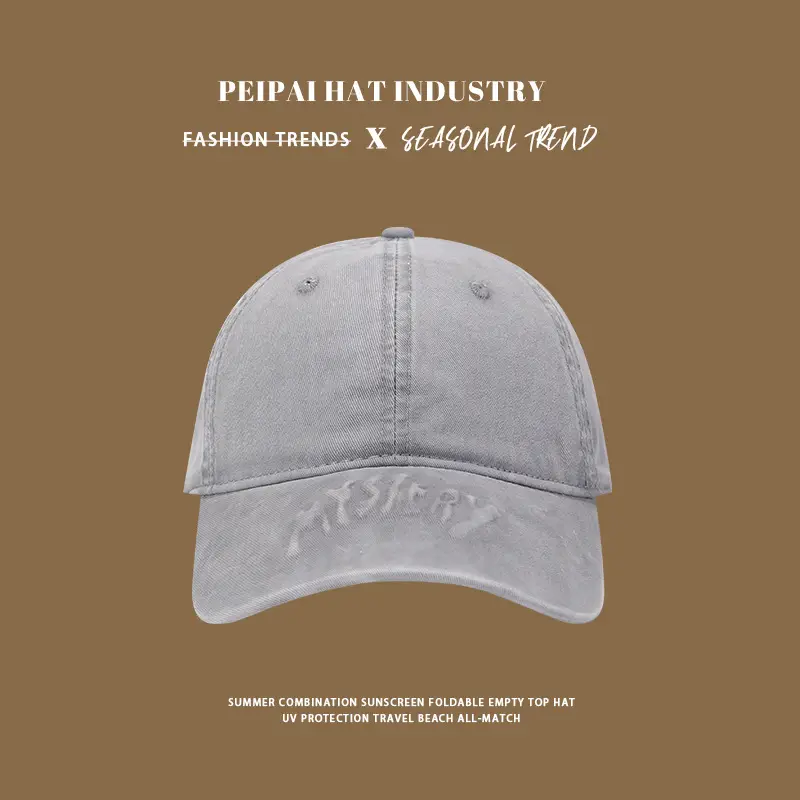 Women's Cotton Baseball Cap Wide Brim Sun Hat - Image 7