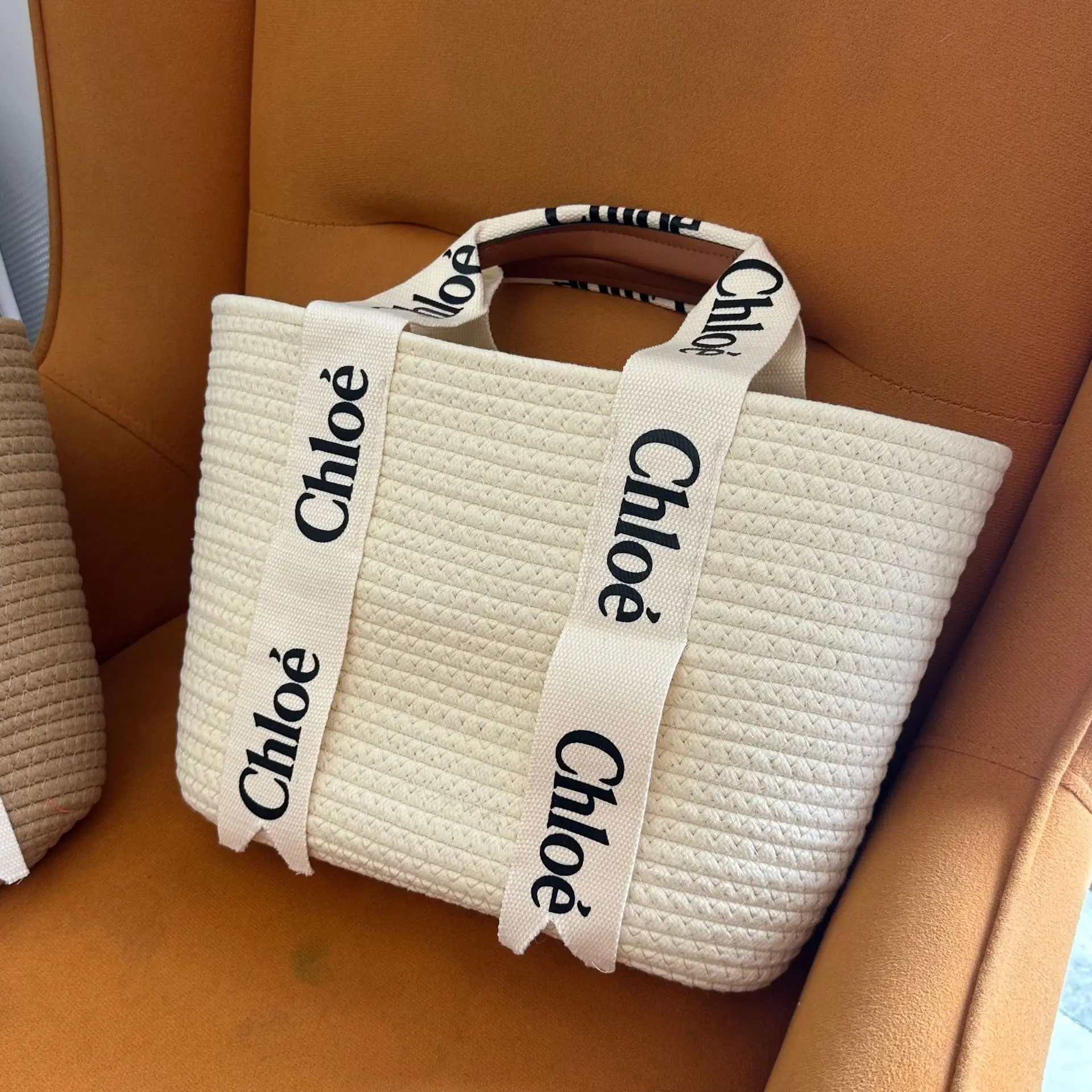 Chloe Woven Shoulder Bag for Women Beige — feature 11