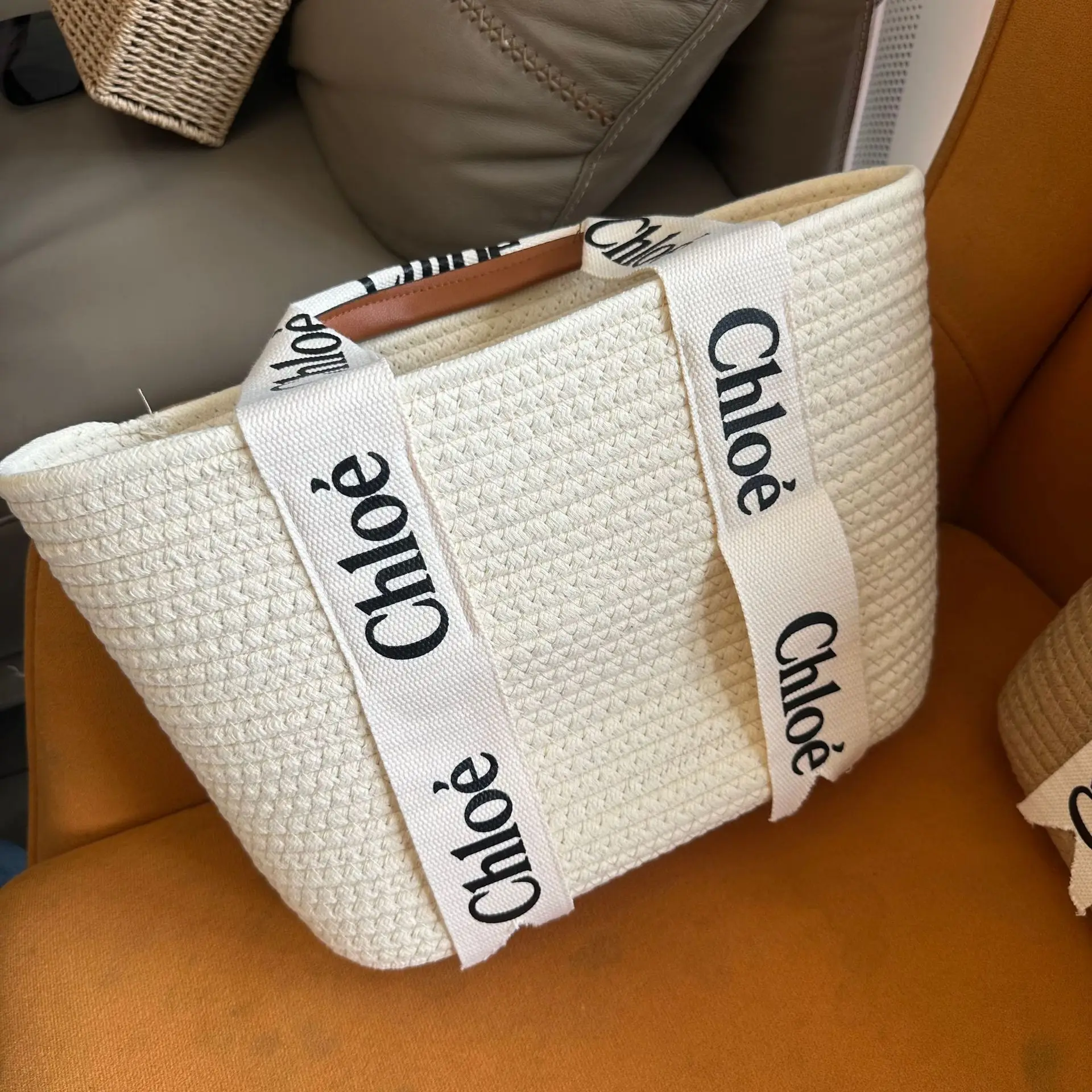 Chloe Woven Shoulder Bag for Women Beige — feature 14