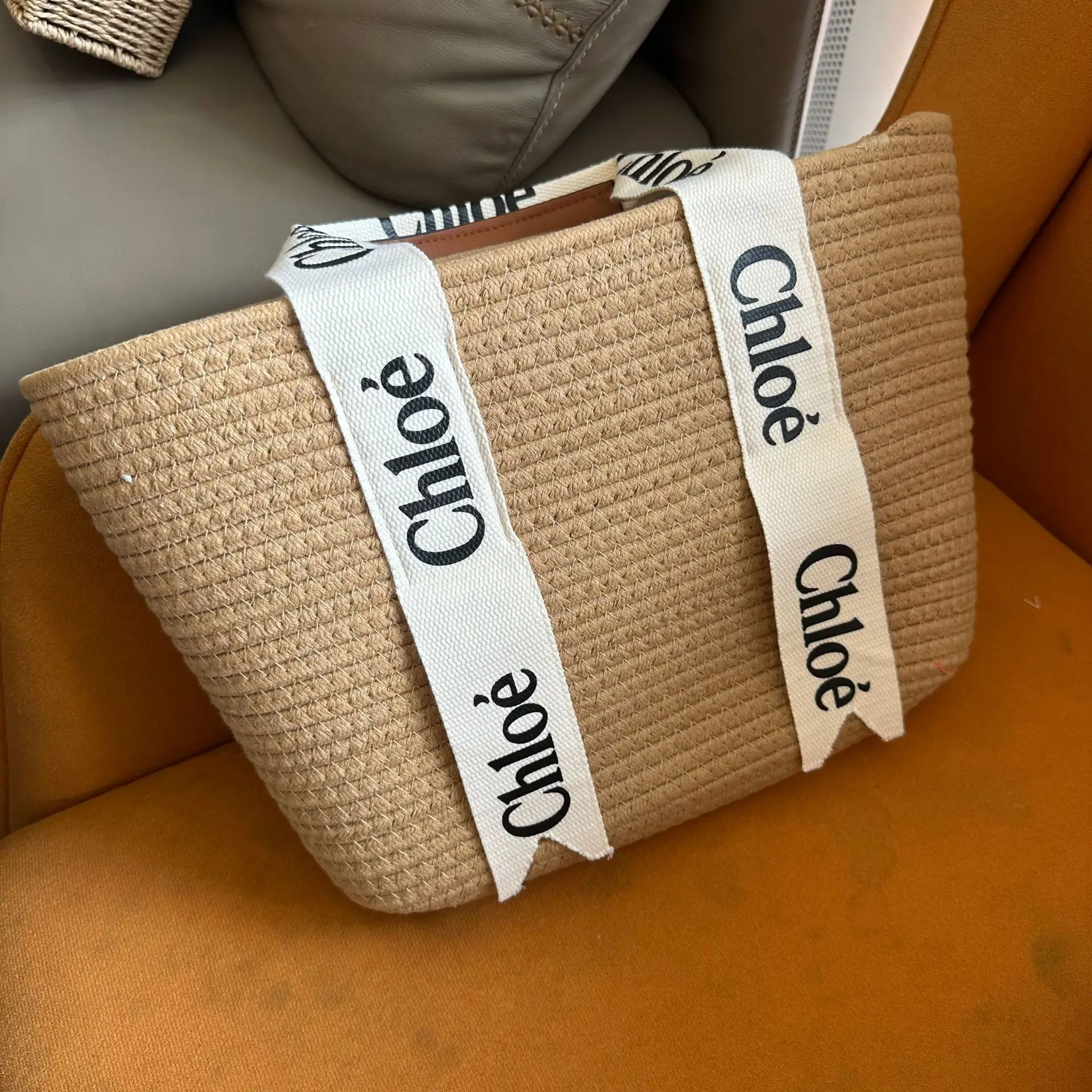 Chloe Woven Shoulder Bag for Women Beige — feature 16