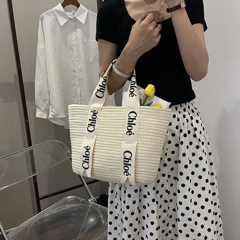 Chloe Woven Shoulder Bag for Women Beige — feature 18