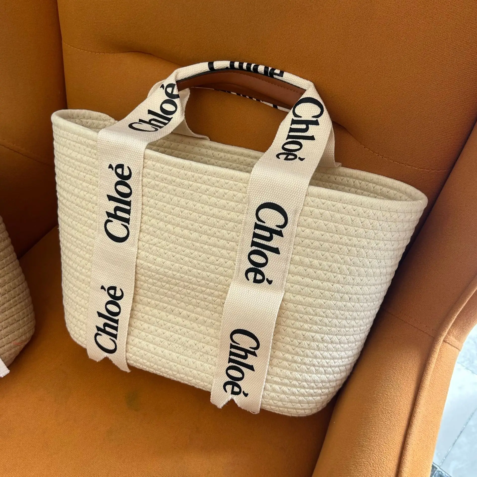 Chloe Woven Shoulder Bag for Women Beige — feature 8