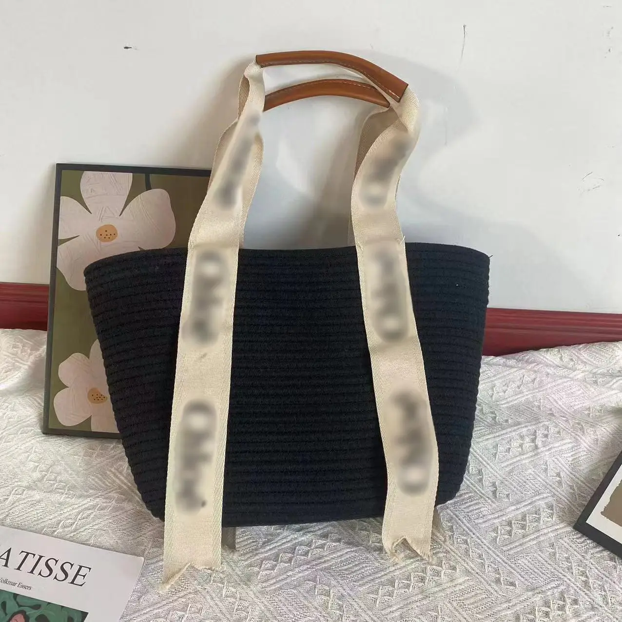 Chloe Woven Shoulder Bag for Women Beige