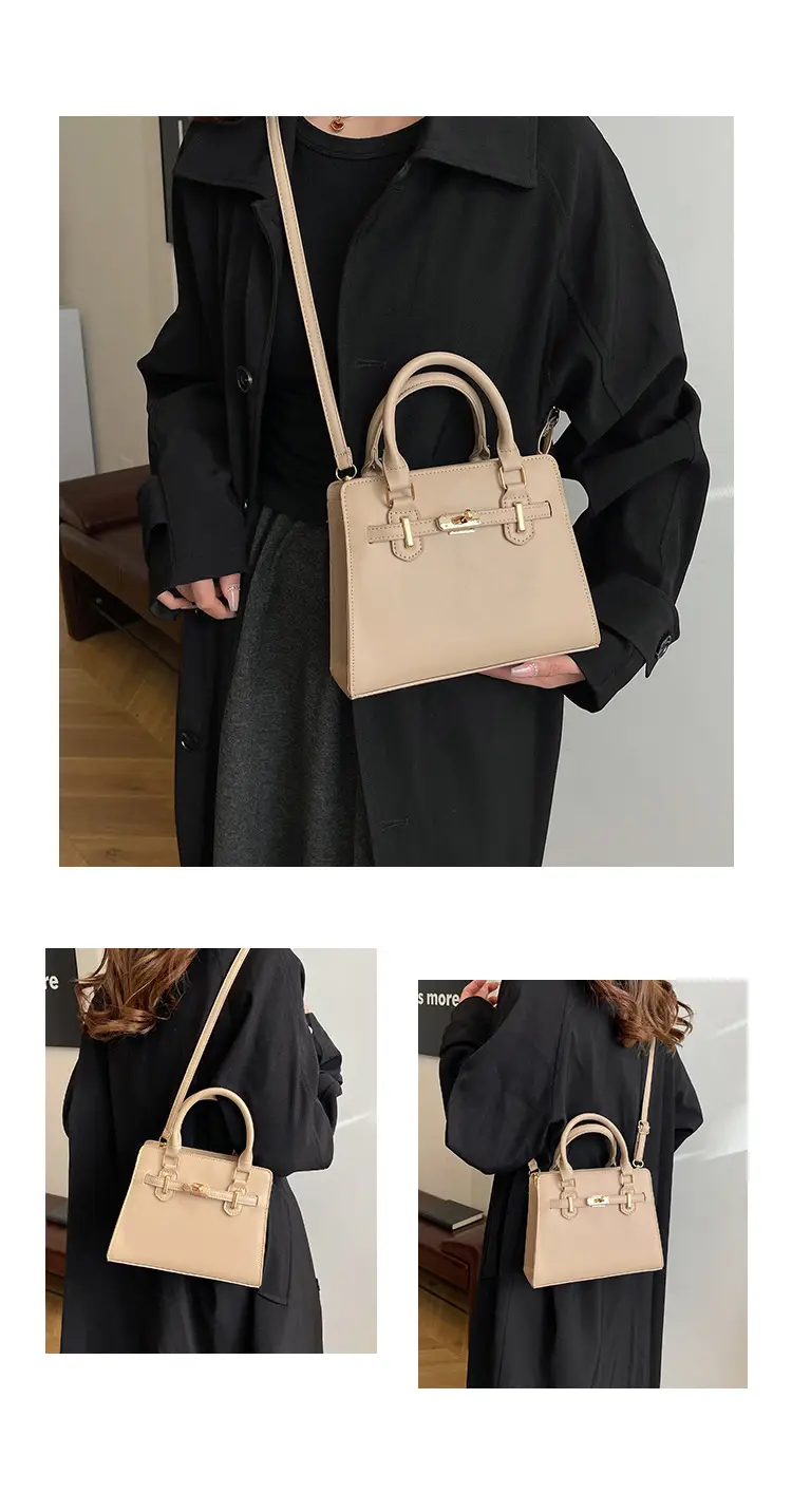 Black Women's Western-style Shoulder Bag with Gold Clasp — feature 9