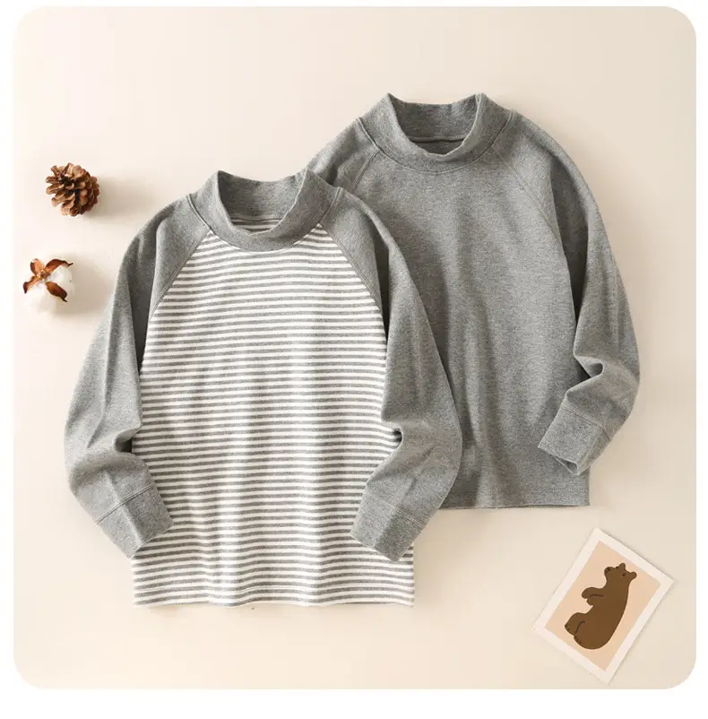 2-Piece Gray Striped Cotton Raglan Socks Set for Boys — feature 13