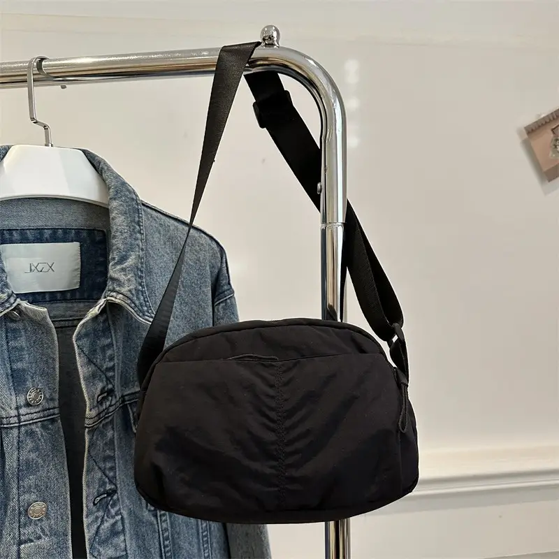 Black Casual Shoulder Bag for Men Women Lightweight Travel - Image 7