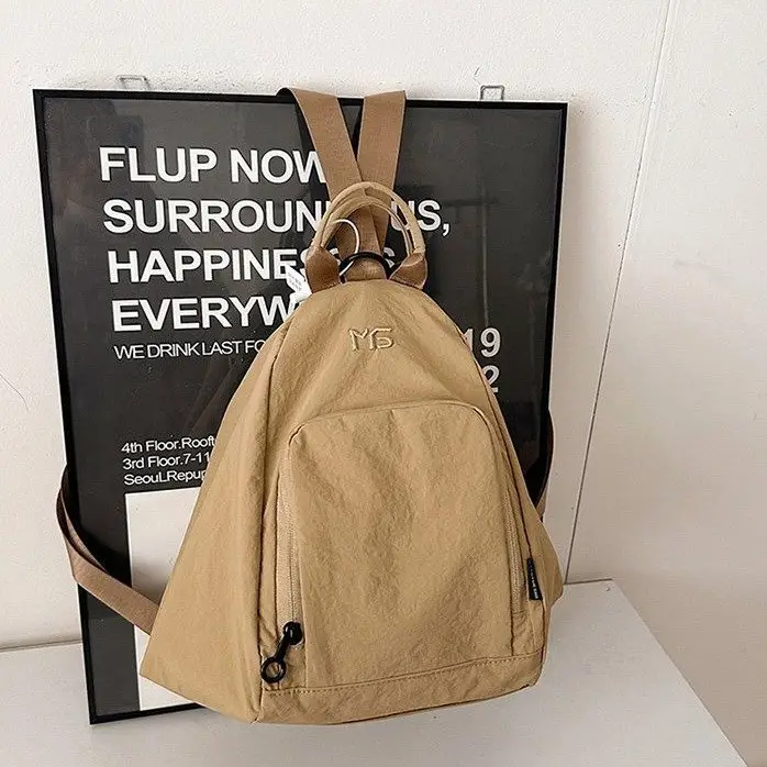 Men's Tan Nylon Backpack 2025 Travel Chest Bag — feature 1