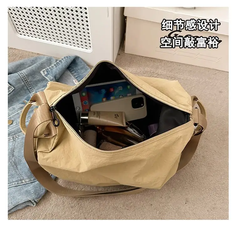 Men's Tan Nylon Backpack 2025 Travel Chest Bag — feature 15
