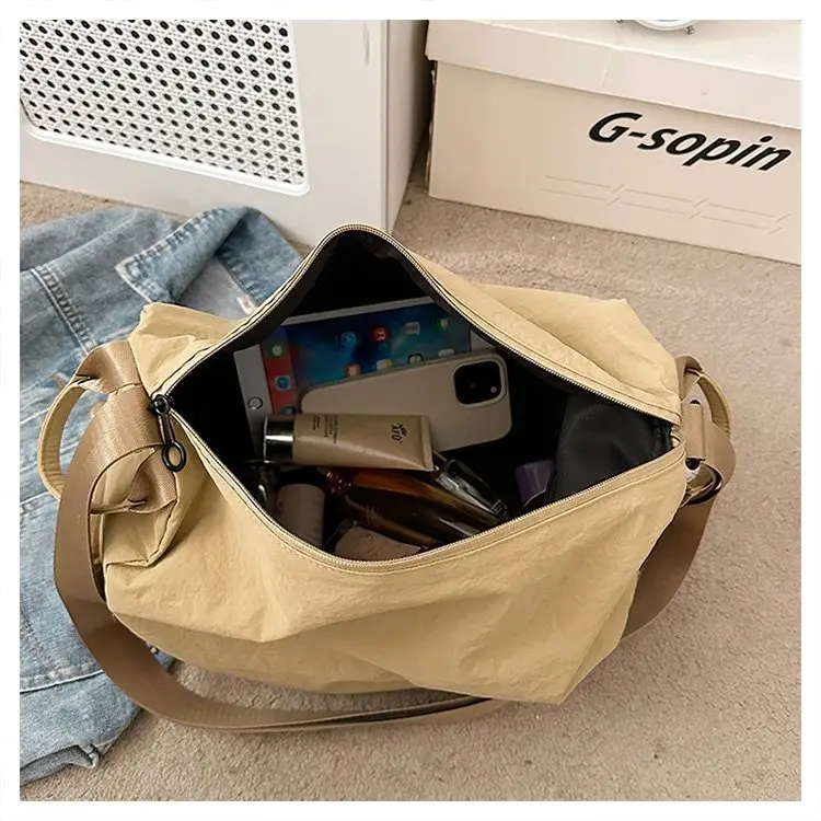 Men's Tan Nylon Backpack 2025 Travel Chest Bag — feature 24