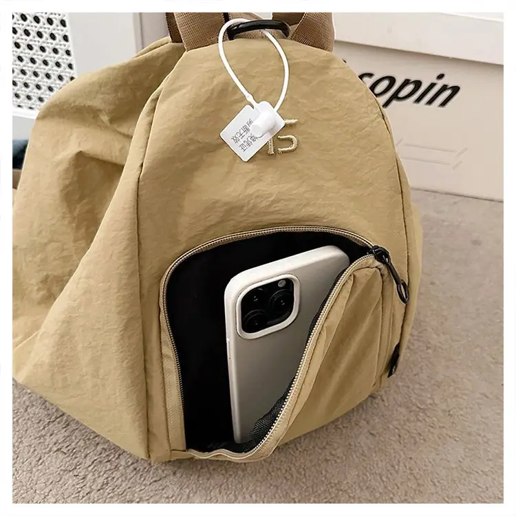Men's Tan Nylon Backpack 2025 Travel Chest Bag — feature 28
