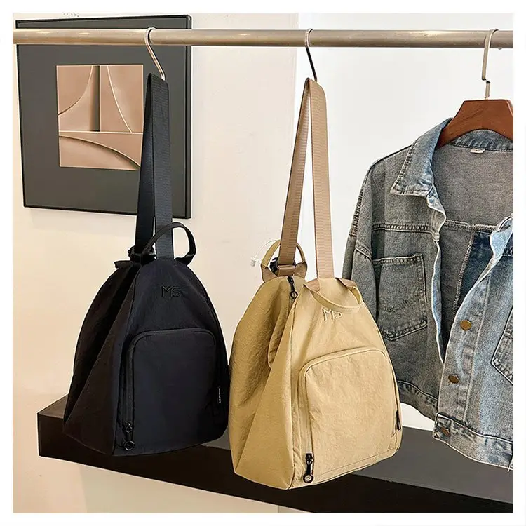 Men's Tan Nylon Backpack 2025 Travel Chest Bag — feature 29