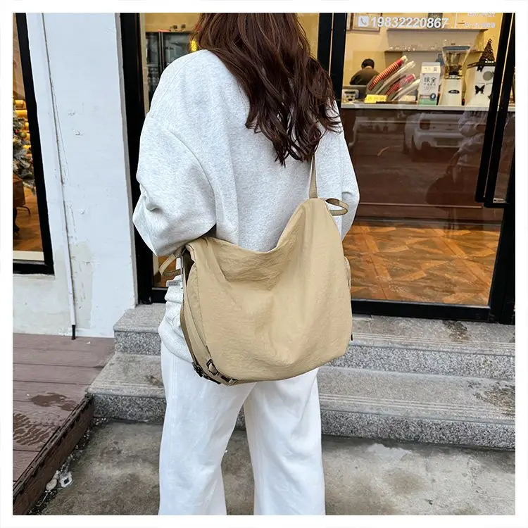 Men's Tan Nylon Backpack 2025 Travel Chest Bag — feature 34