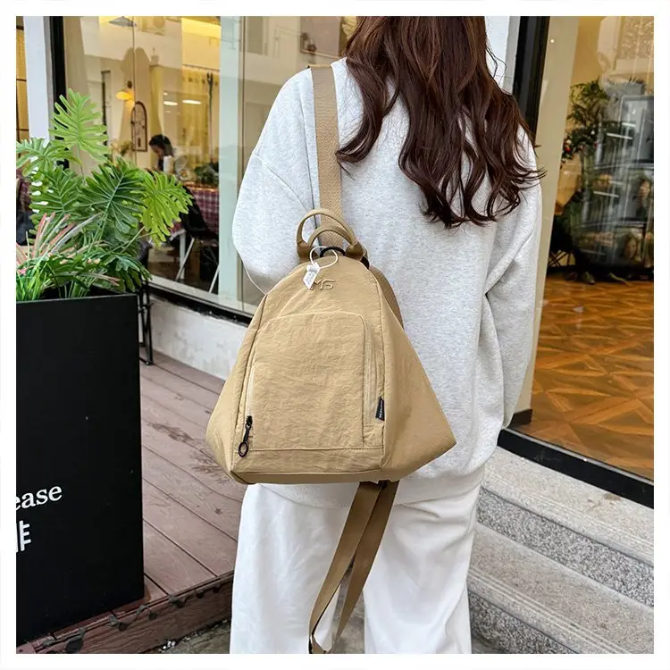 Men's Tan Nylon Backpack 2025 Travel Chest Bag — feature 35