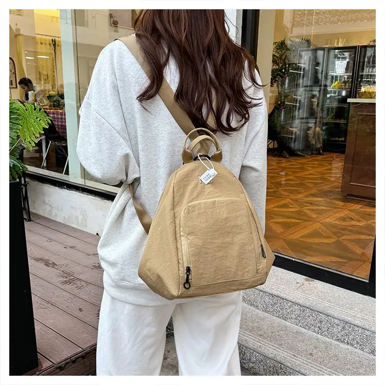 Men's Tan Nylon Backpack 2025 Travel Chest Bag — feature 36