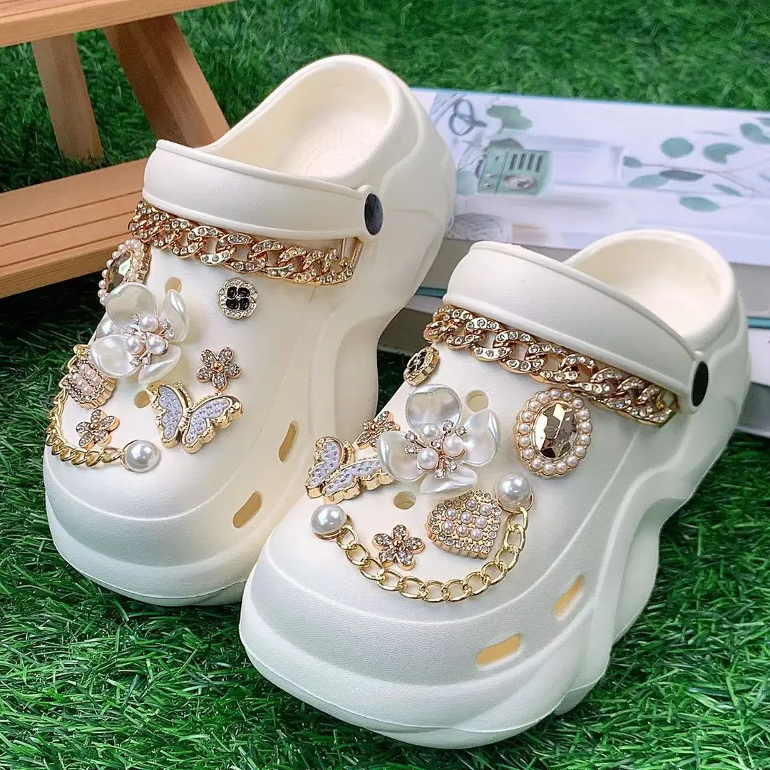 New cross-border cloud with EVA hole shoes four leaf flower love suit thick bottom 6cm summer wear sandals wholesale — feature 10