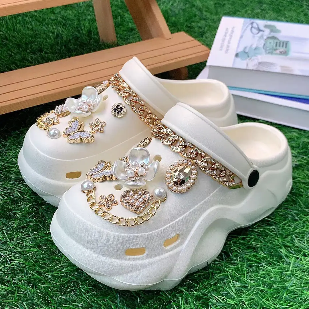 New cross-border cloud with EVA hole shoes four leaf flower love suit thick bottom 6cm summer wear sandals wholesale — feature 7
