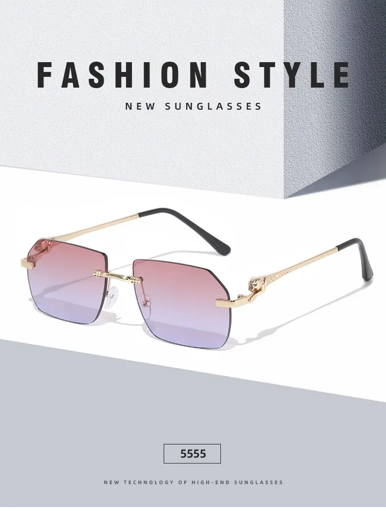 2025 European Frameless Leopard Mirror Leg Sunglasses Men Women — feature 11